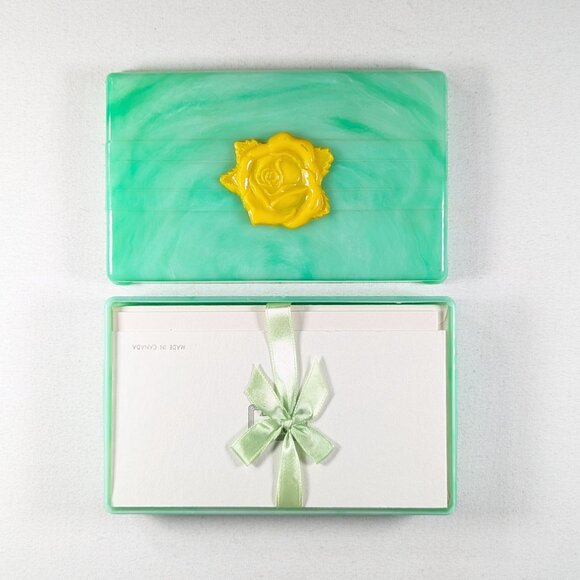 Mint Green plastic stationery box made in Canada - Picture 7 of 11